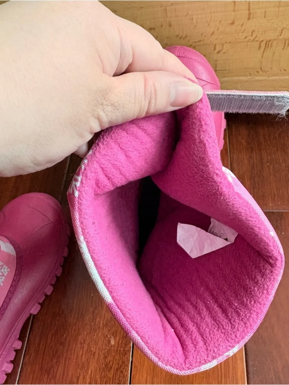 Tundra Pink Snowflake Kids Boots
